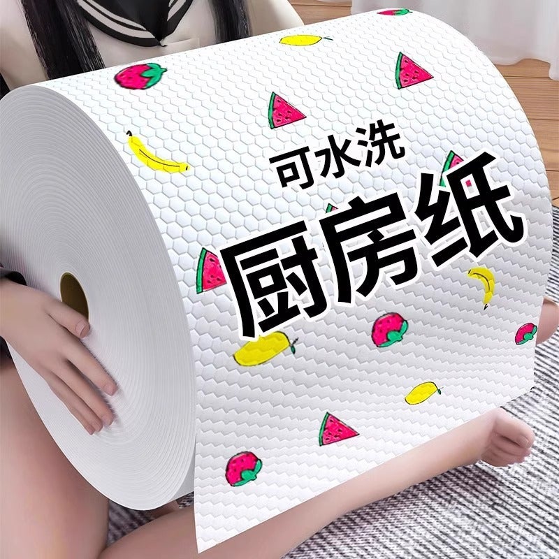 Lazy Rag Kitchen Wet And Dry Washable Reusable Paper Household Cleaning Disposable Dishwashing Cloth Absorbent - Image 1